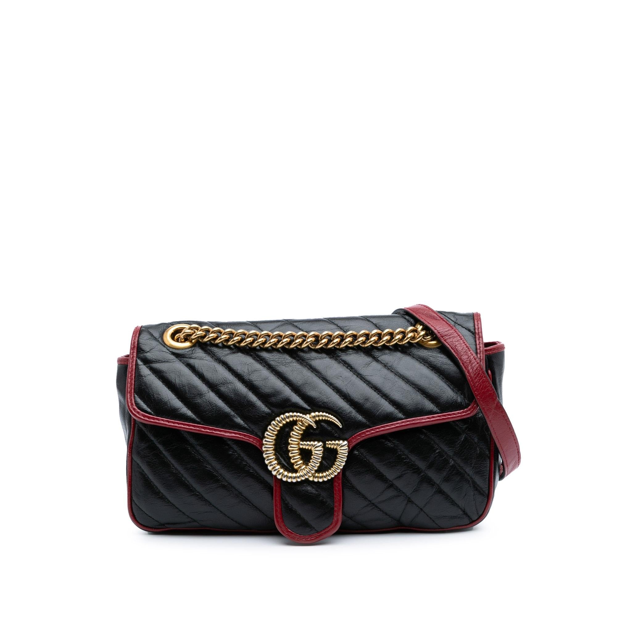 Gucci Medium GG Marmont Matelasse Diagonal Leather Torchon Shoulder Bag