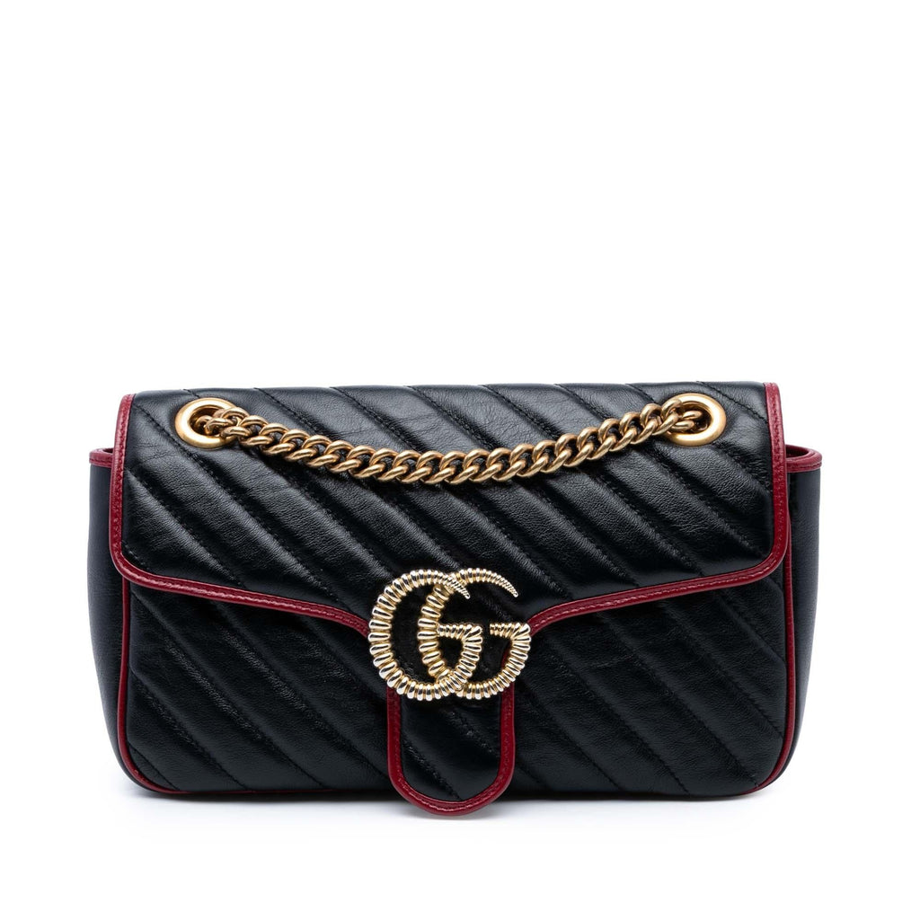 Gucci Medium GG Marmont Matelasse Diagonal Leather Torchon Shoulder Bag