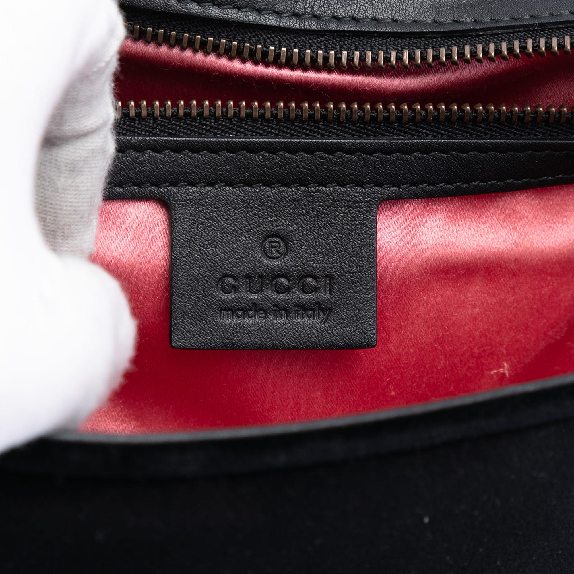 Gucci Medium GG Marmont Matelasse Velvet Crystal Embellished Shoulder Bag