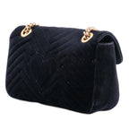 Gucci Medium GG Marmont Matelasse Velvet Crystal Embellished Shoulder Bag
