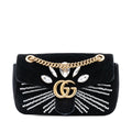 Gucci Medium GG Marmont Matelasse Velvet Crystal Embellished Shoulder Bag