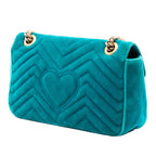 Gucci Medium GG Marmont Matelasse Velvet Shoulder Bag