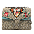 Gucci Medium GG Supreme Embroidered Angry Cat Dionysus Shoulder Bag