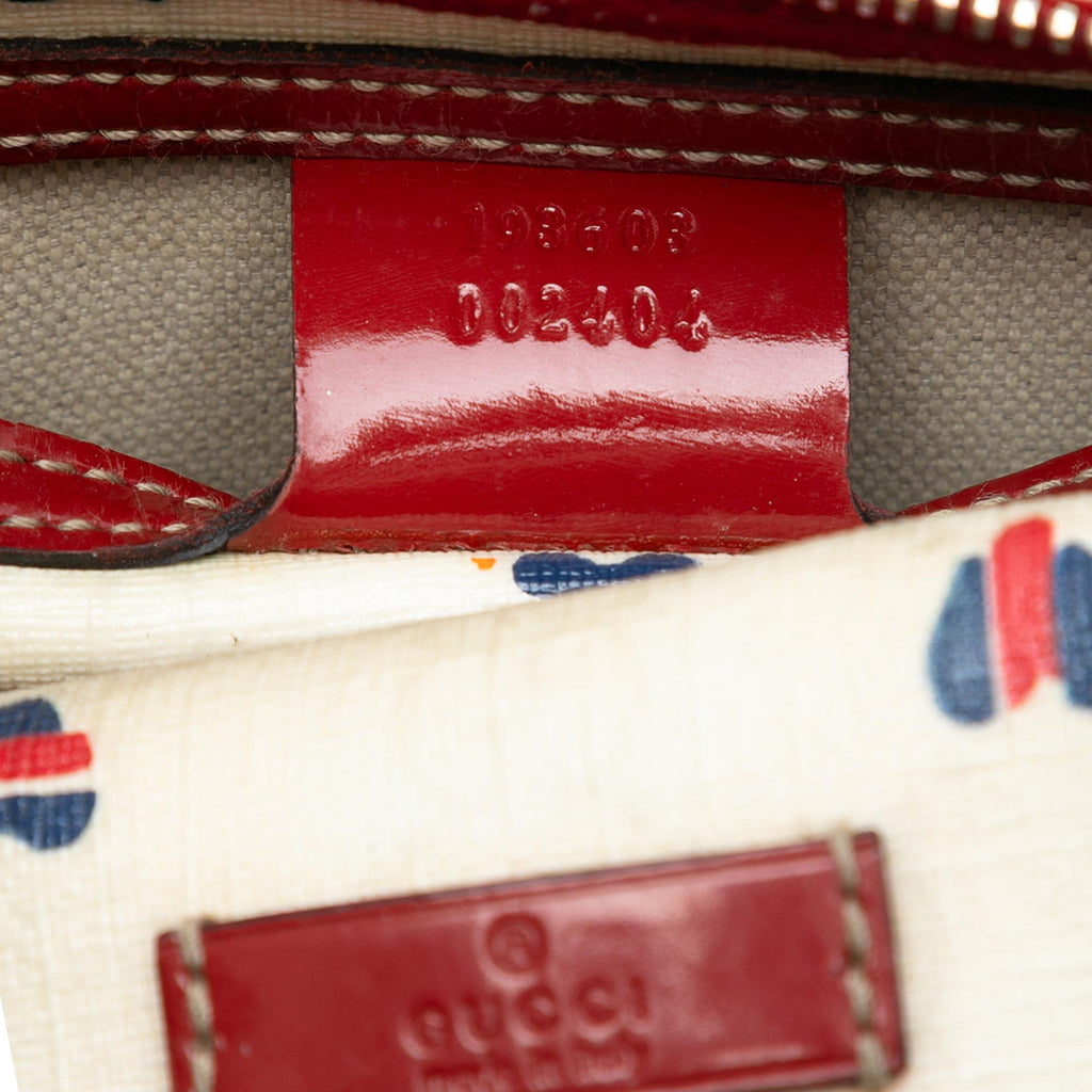 Gucci Medium GG Supreme Hearts Joy Boston Bag