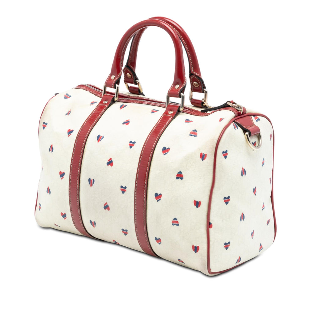 Gucci Medium GG Supreme Hearts Joy Boston Bag