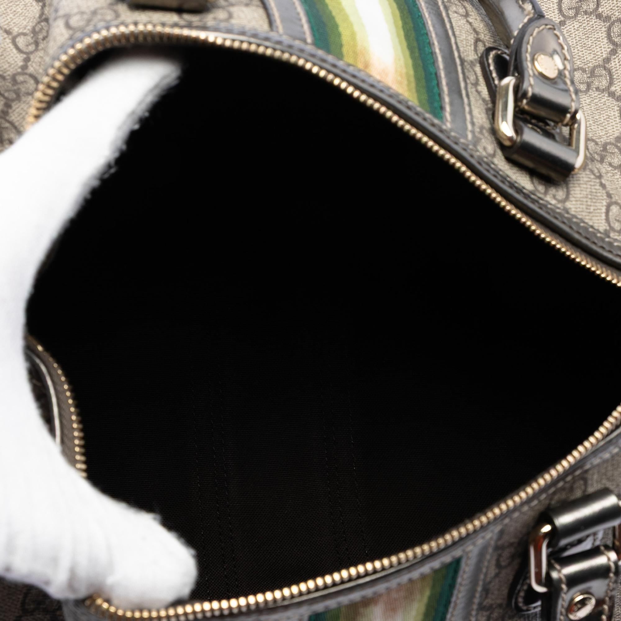 Gucci Medium GG Supreme Joy Web Boston Bag