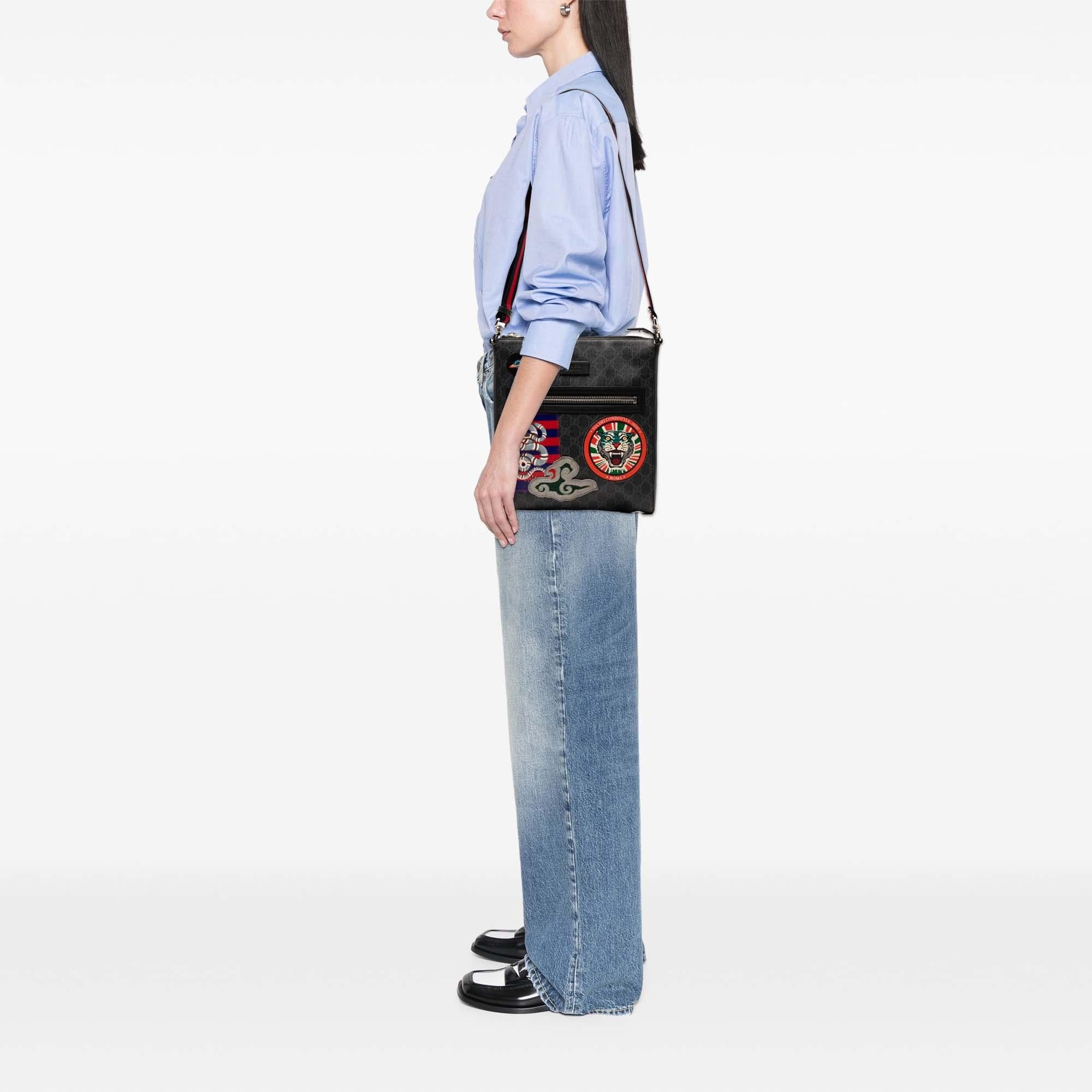 Gucci Medium GG Supreme Night Courier Messenger Bag