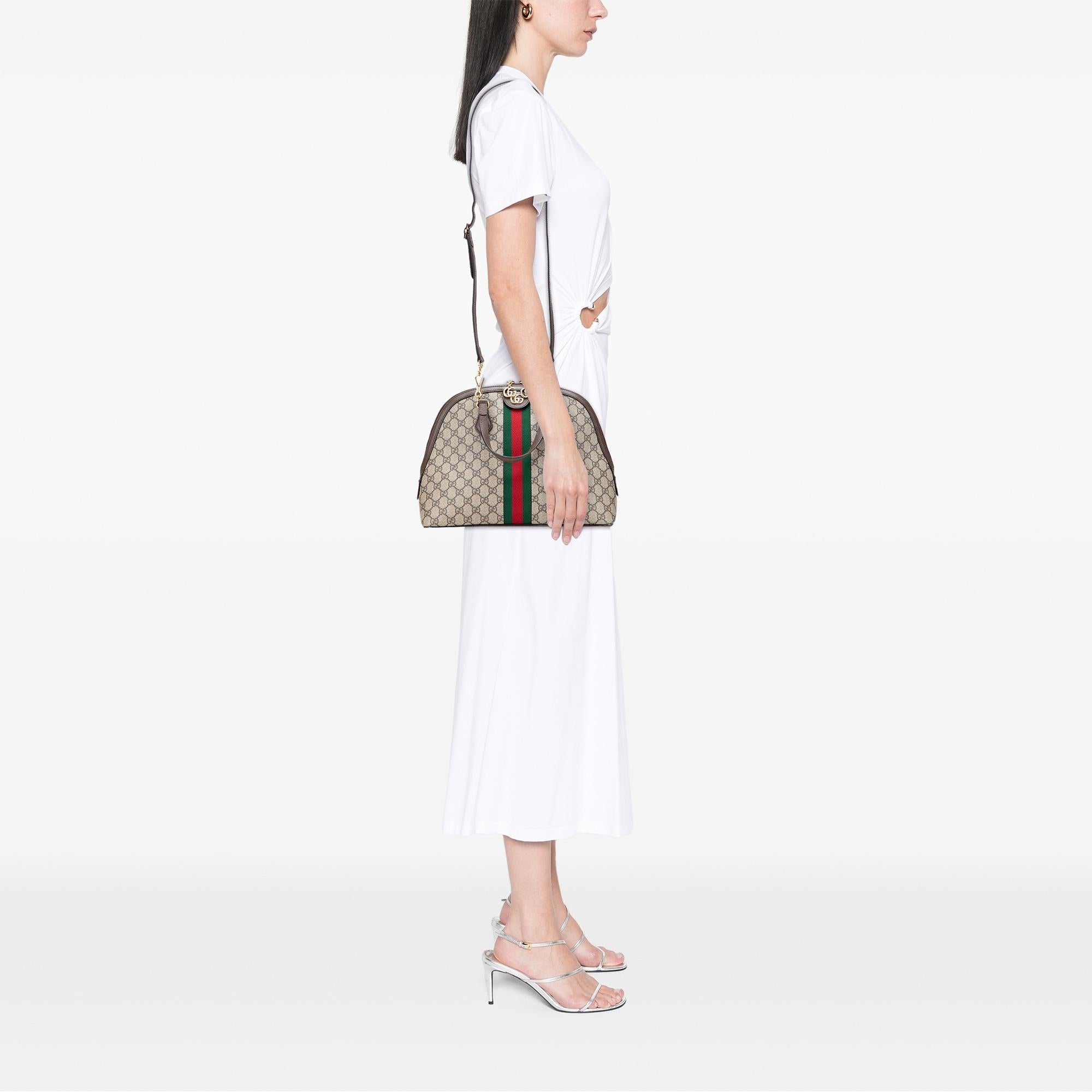 Gucci Medium GG Supreme Ophidia Web Satchel