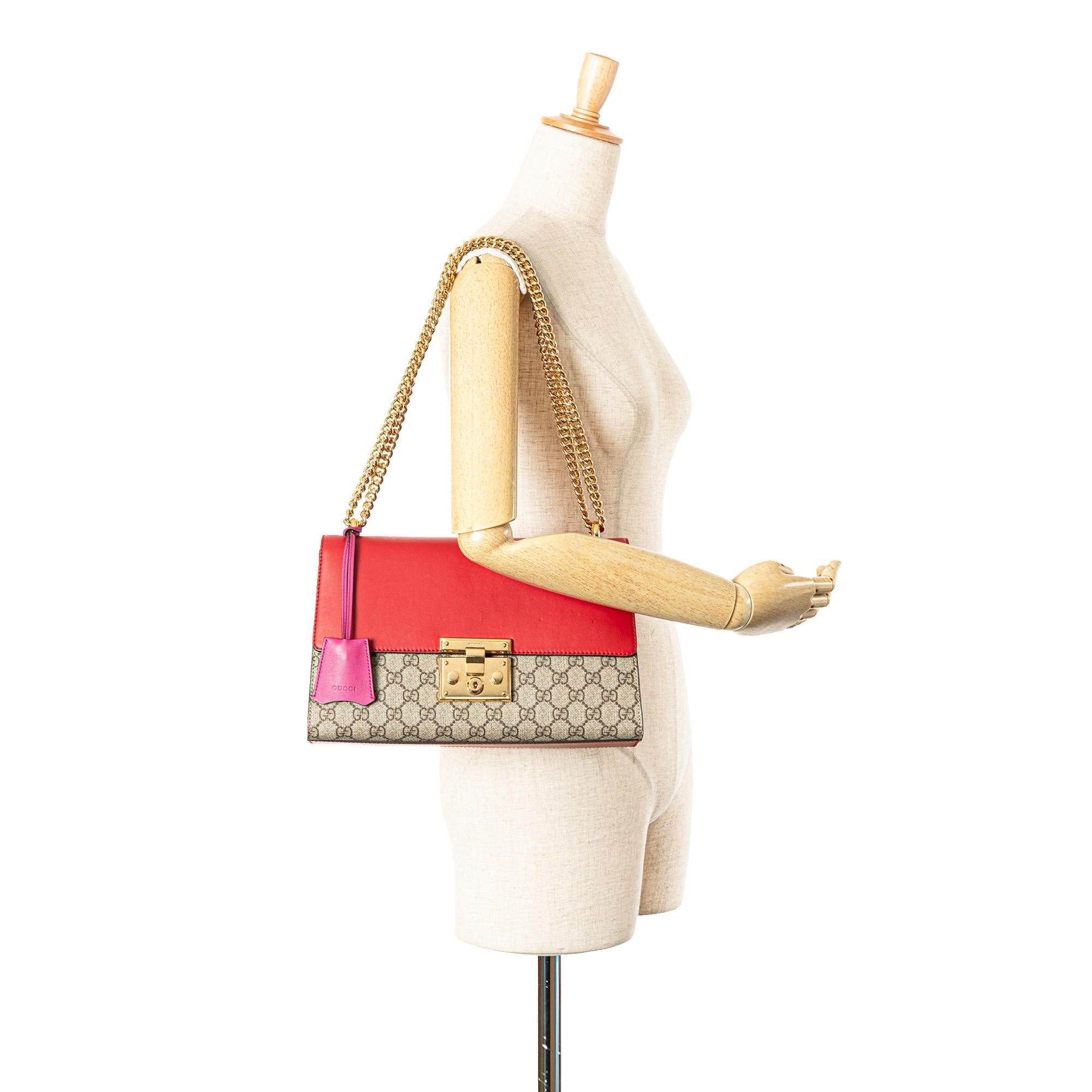 Gucci Medium GG Supreme Padlock Shoulder Bag