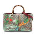 Gucci Medium GG Supreme Tian Bamboo Shopper Satchel