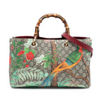 Gucci Medium GG Supreme Tian Bamboo Shopper Satchel