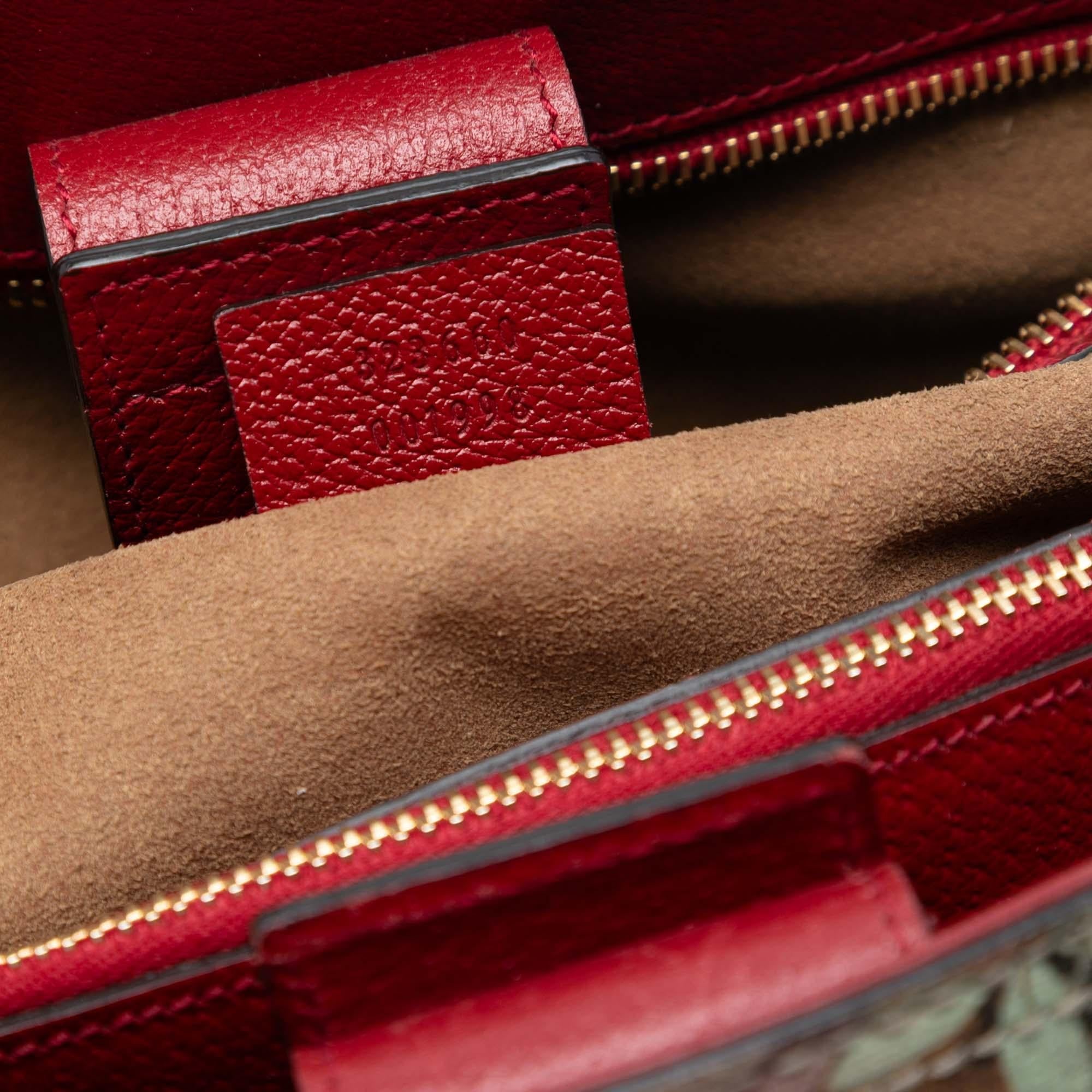 Gucci Medium GG Supreme Tian Bamboo Shopper Satchel