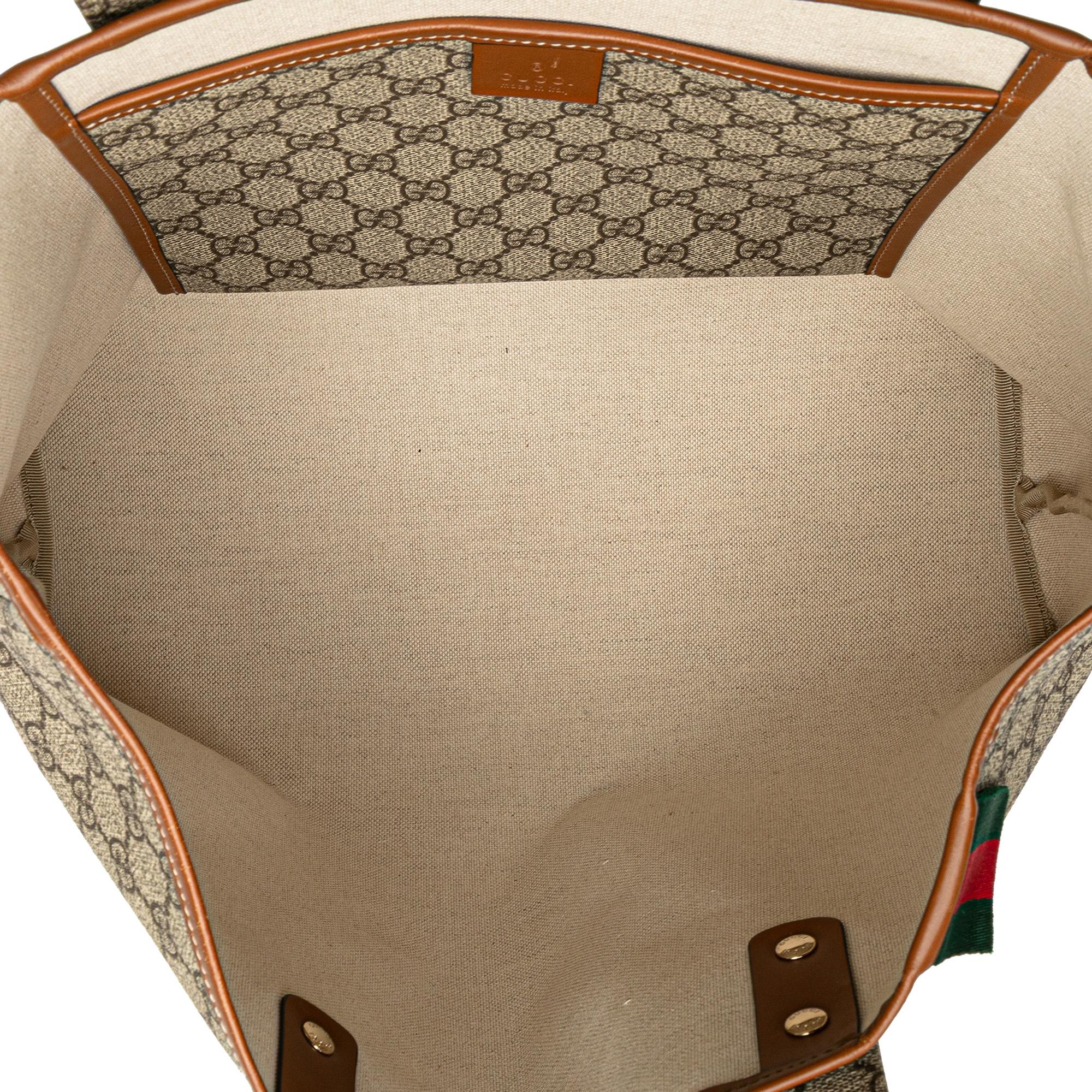Gucci Medium GG Supreme Web Loop Tote Bag
