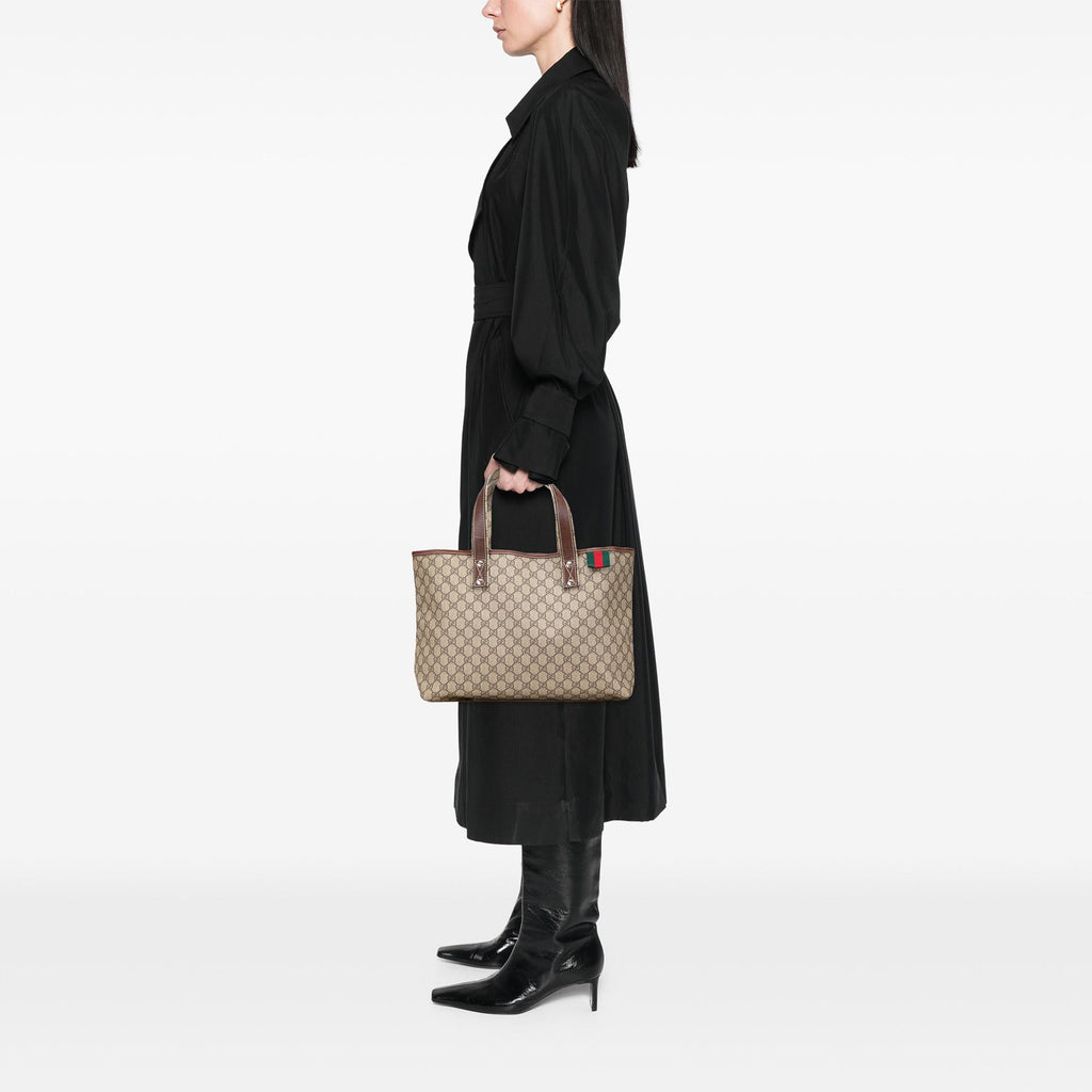 Gucci Medium GG Supreme Web Loop Tote