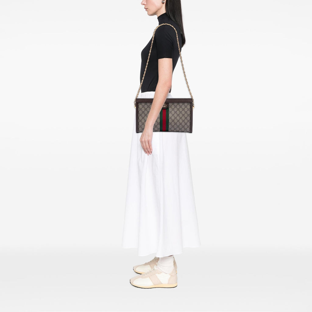 Gucci Medium GG Supreme Web Ophidia Chain Shoulder Bag