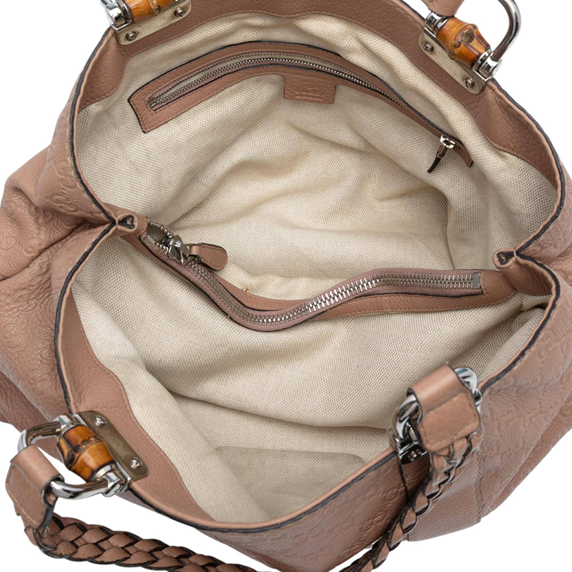 Gucci Medium Guccissima Bamboo Libeccio Tote