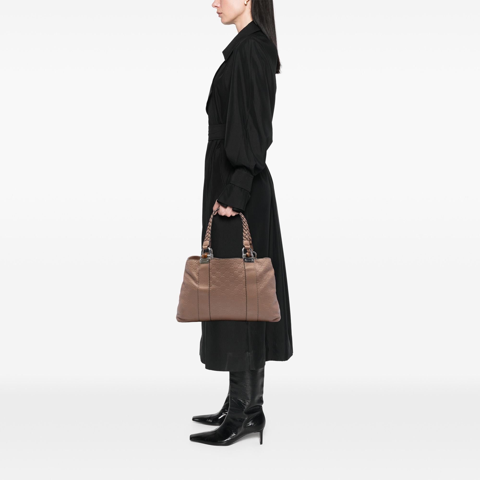 Gucci Medium Guccissima Bamboo Libeccio Tote