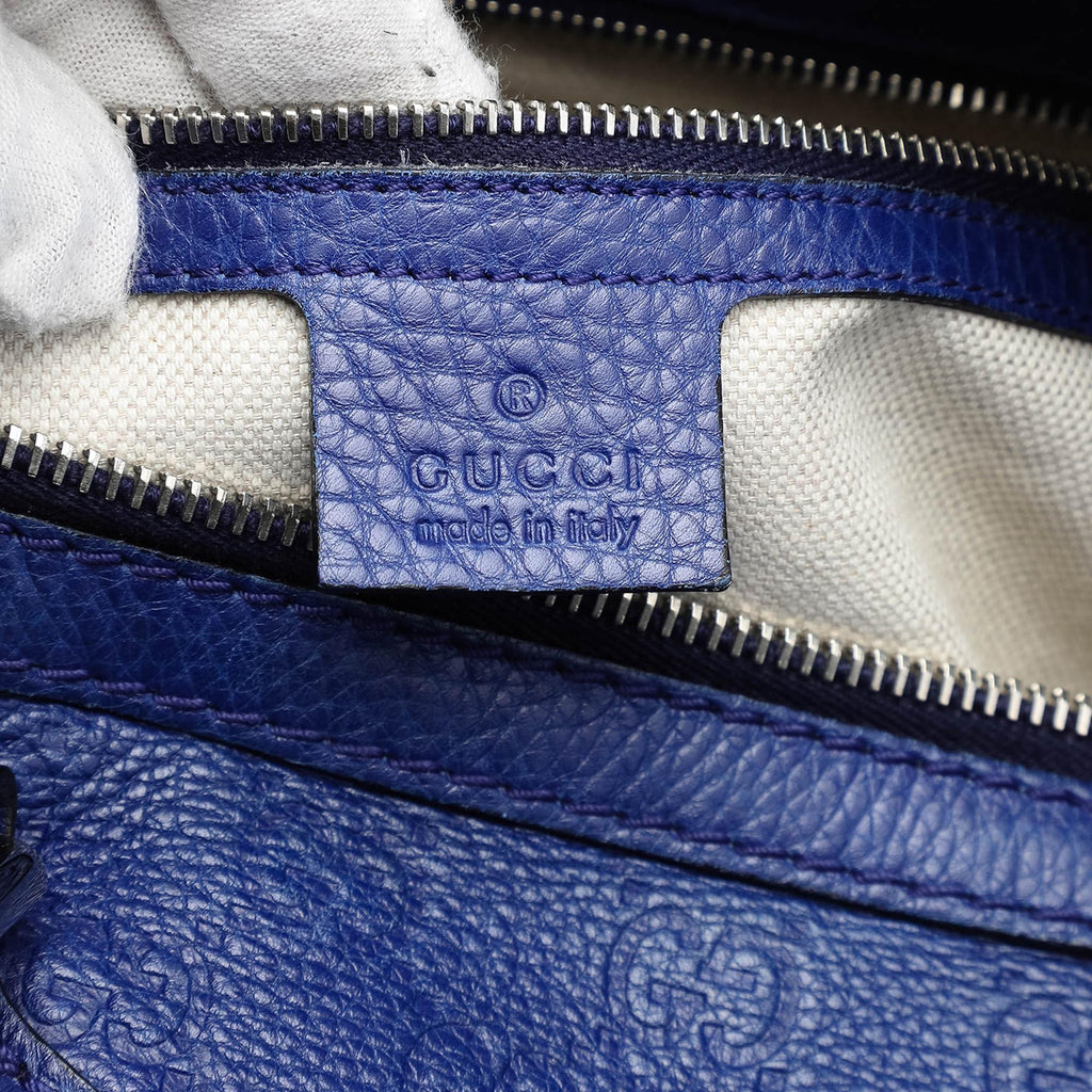 Gucci Medium Guccissima Techno Tag Boston Bag