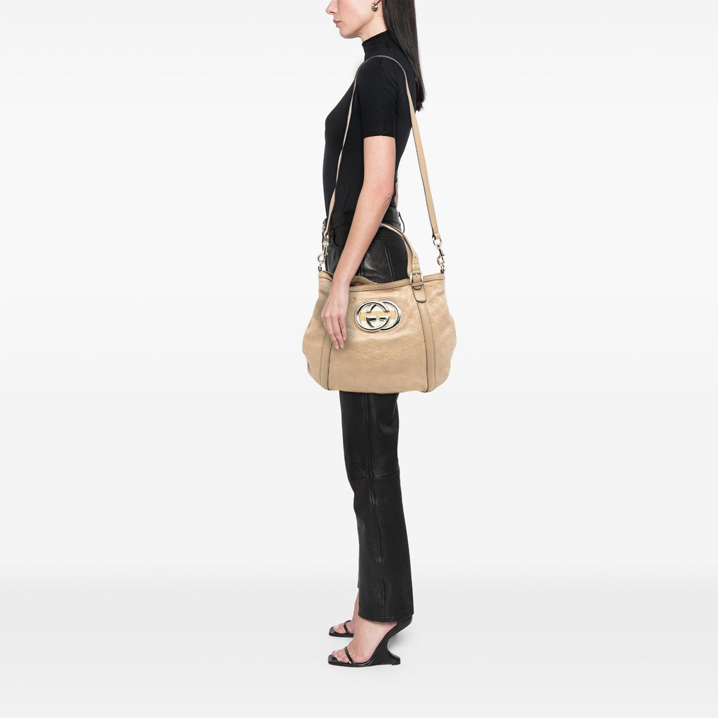 Gucci Medium Guccissima Web Britt Satchel