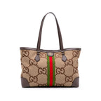 Gucci Medium Jumbo GG Canvas Web Ophidia Tote