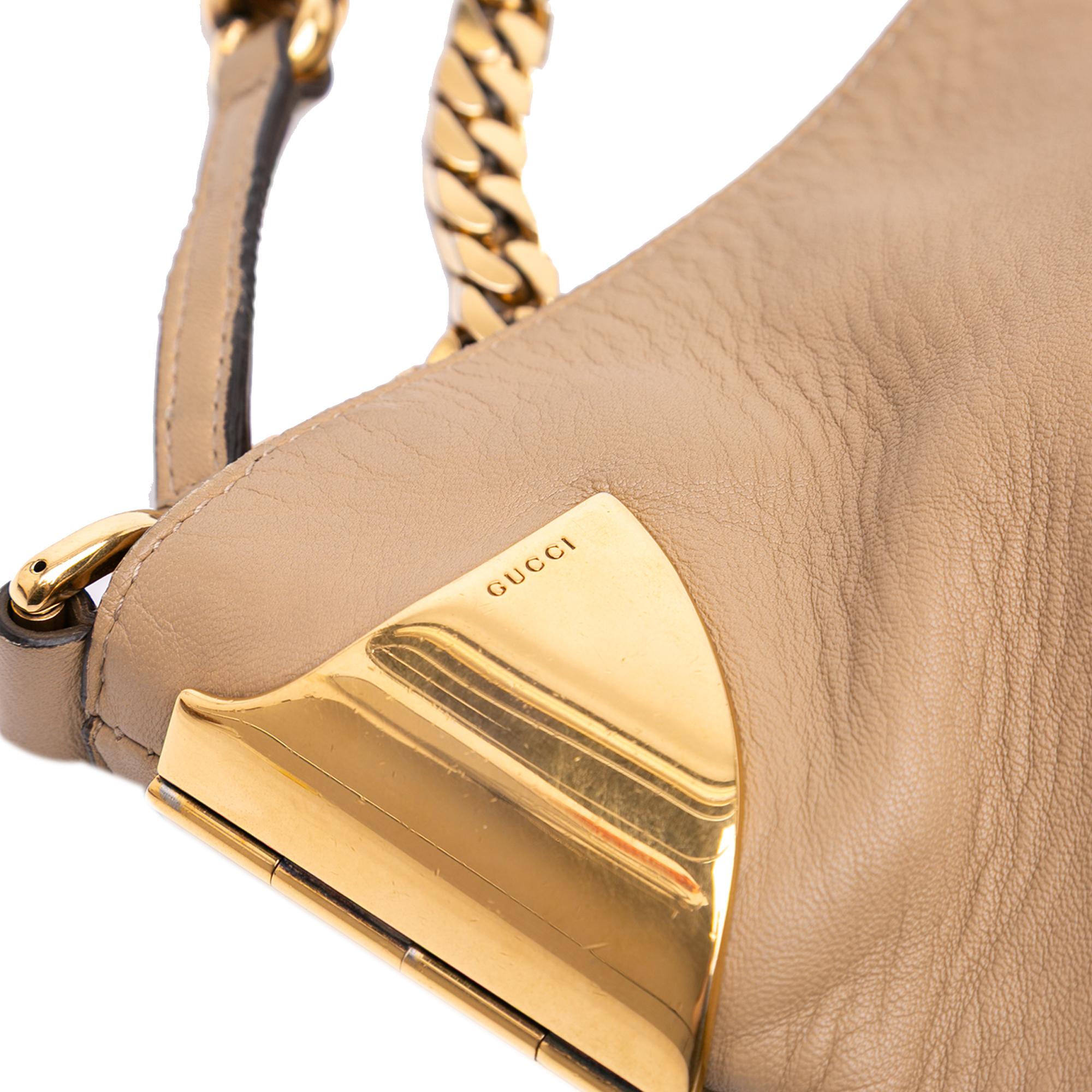 Gucci Medium Leather 1970 Chain Hobo Bag