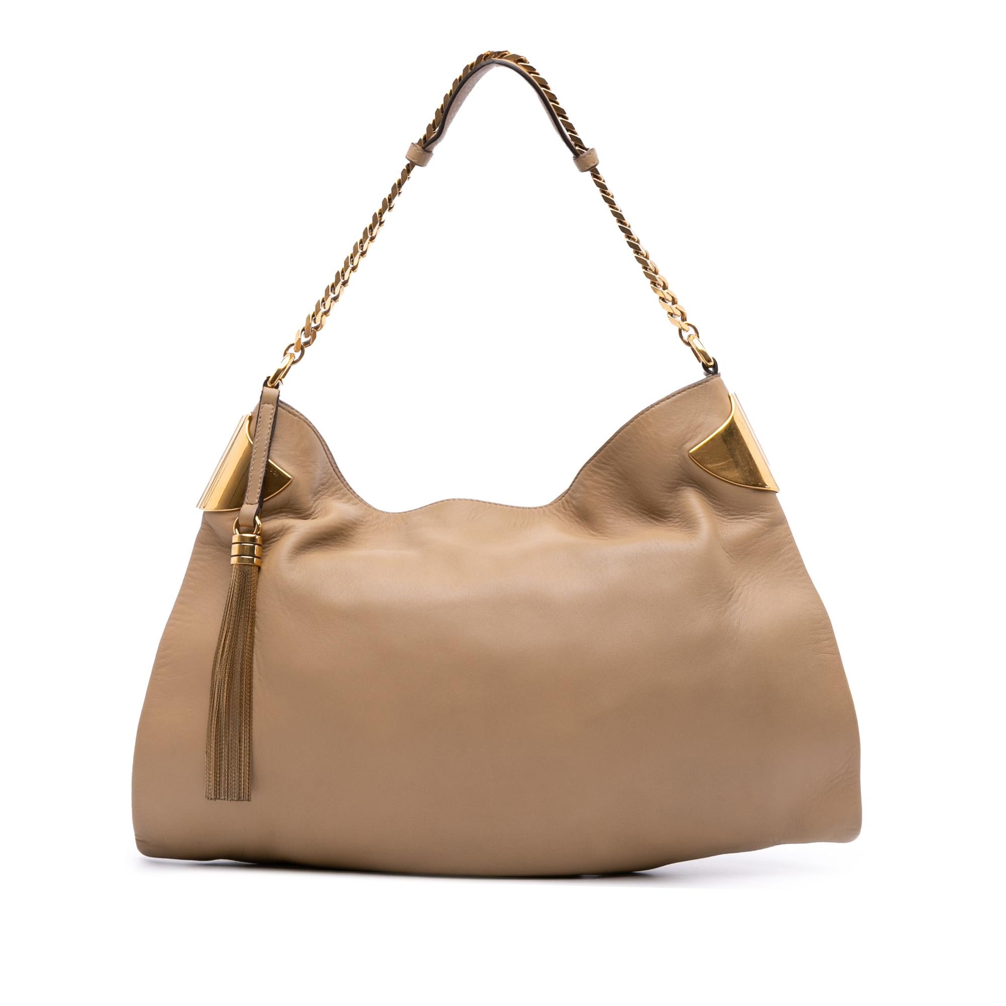 Gucci Medium Leather 1970 Chain Hobo Bag