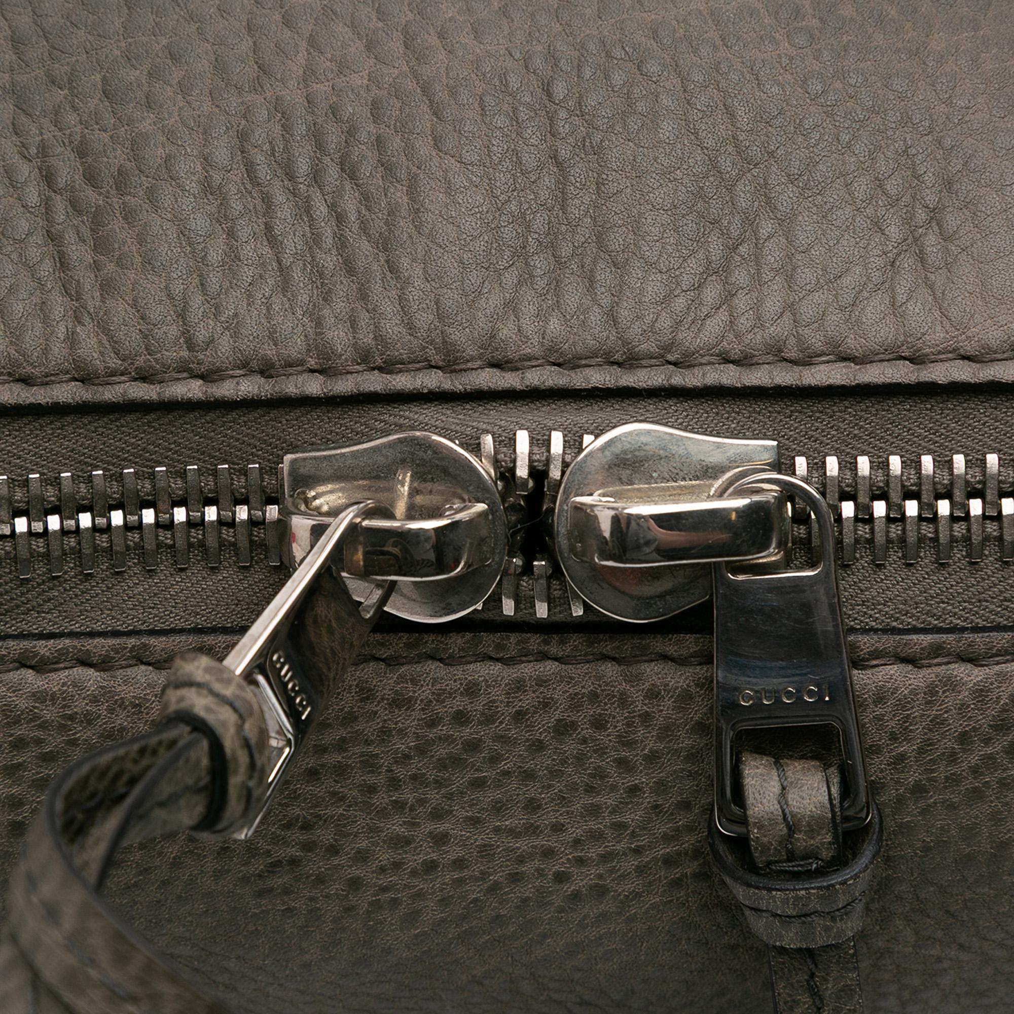 Gucci Medium Leather Bamboo Bar Tote