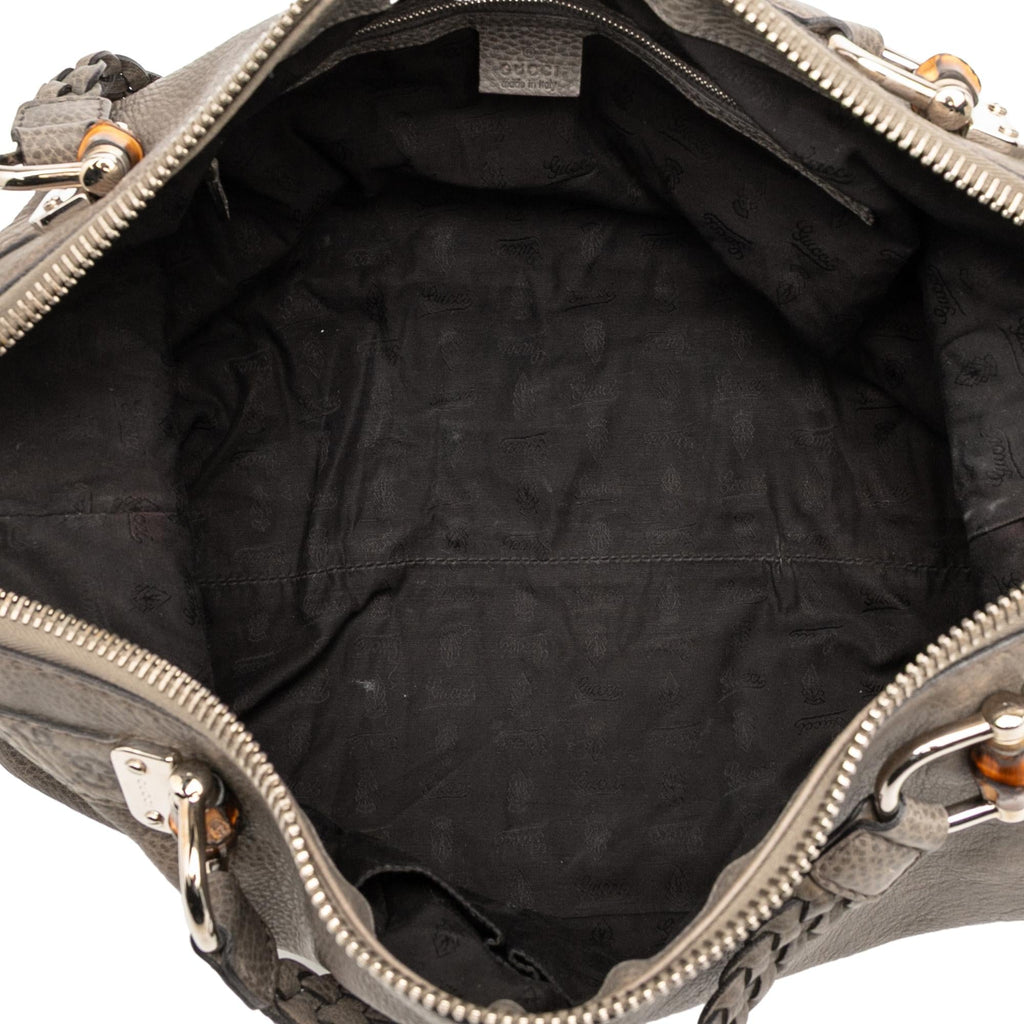 Gucci Medium Leather Bamboo Bar Tote