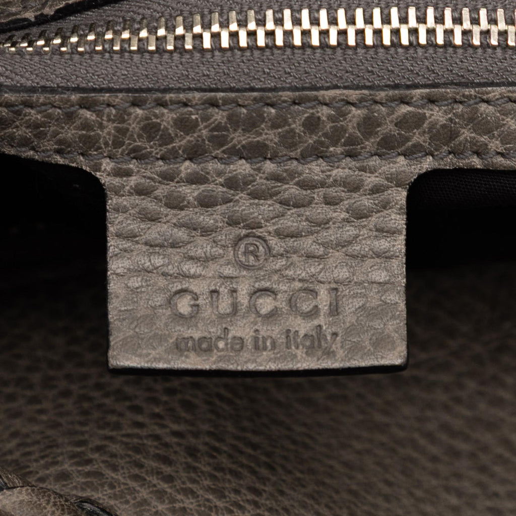 Gucci Medium Leather Bamboo Bar Tote