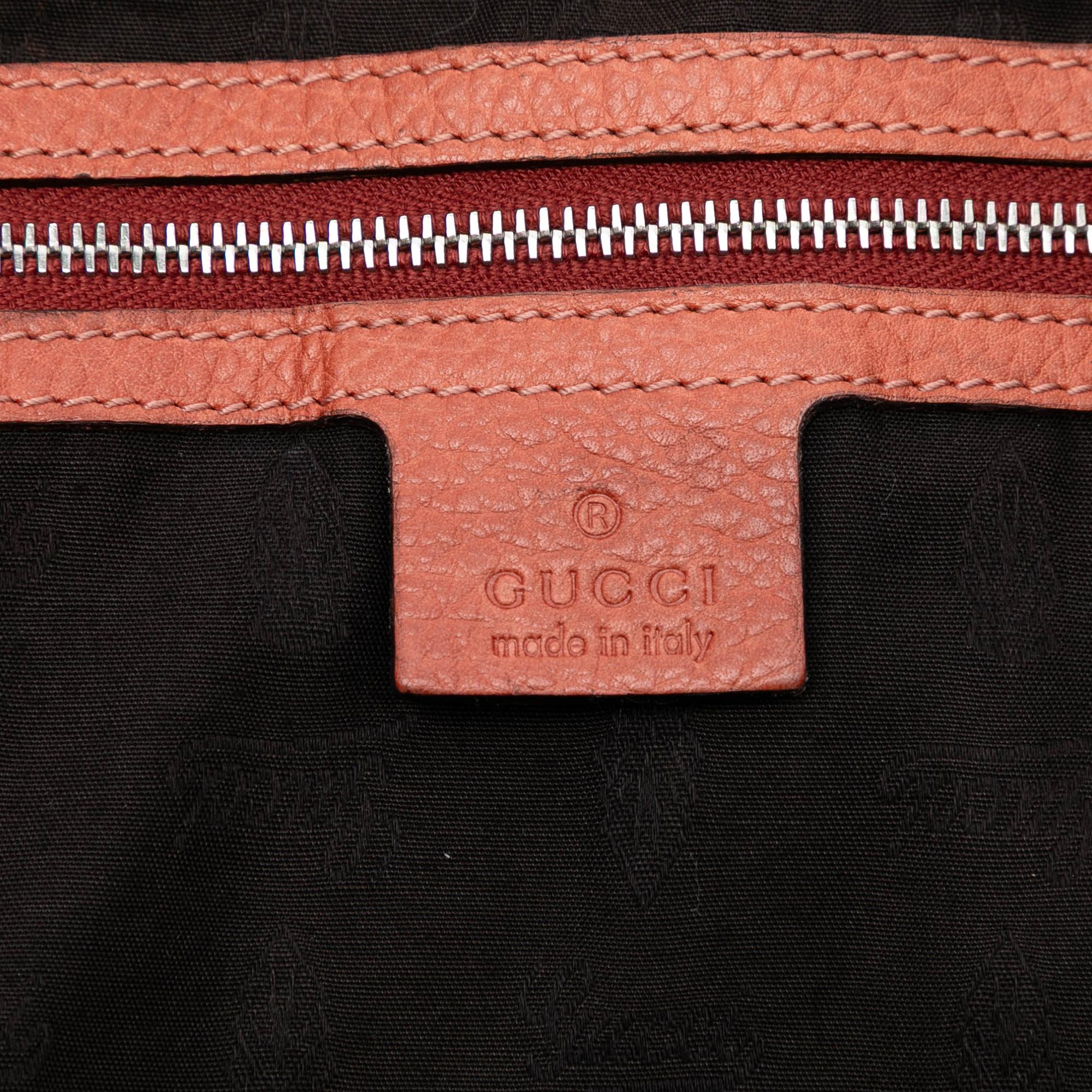 Gucci Medium Leather Bamboo Bar Tote