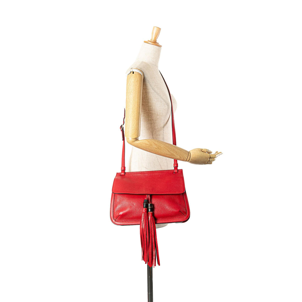 Gucci Medium Leather Bamboo Daily Crossbody