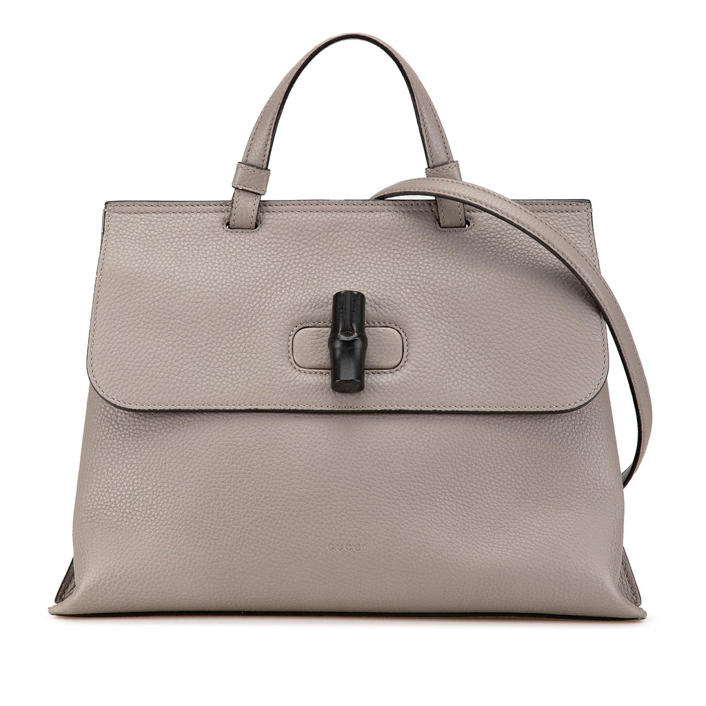 Gucci Medium Leather Bamboo Daily Satchel