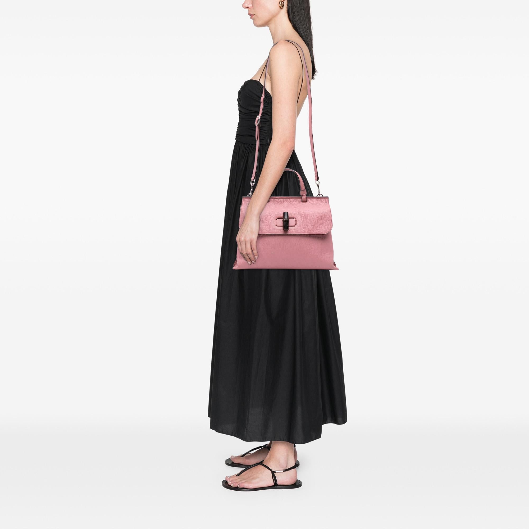 Gucci Medium Leather Bamboo Daily Satchel