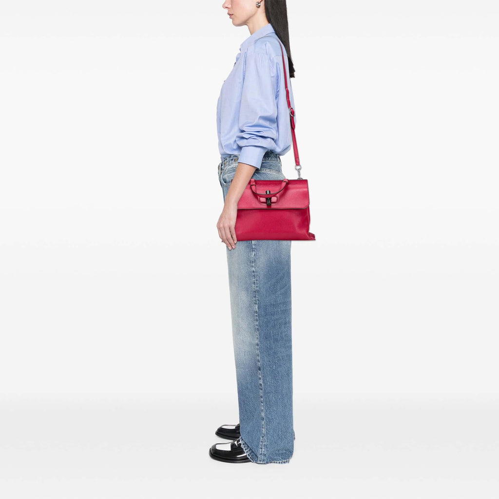 Gucci Medium Leather Bamboo Daily Satchel