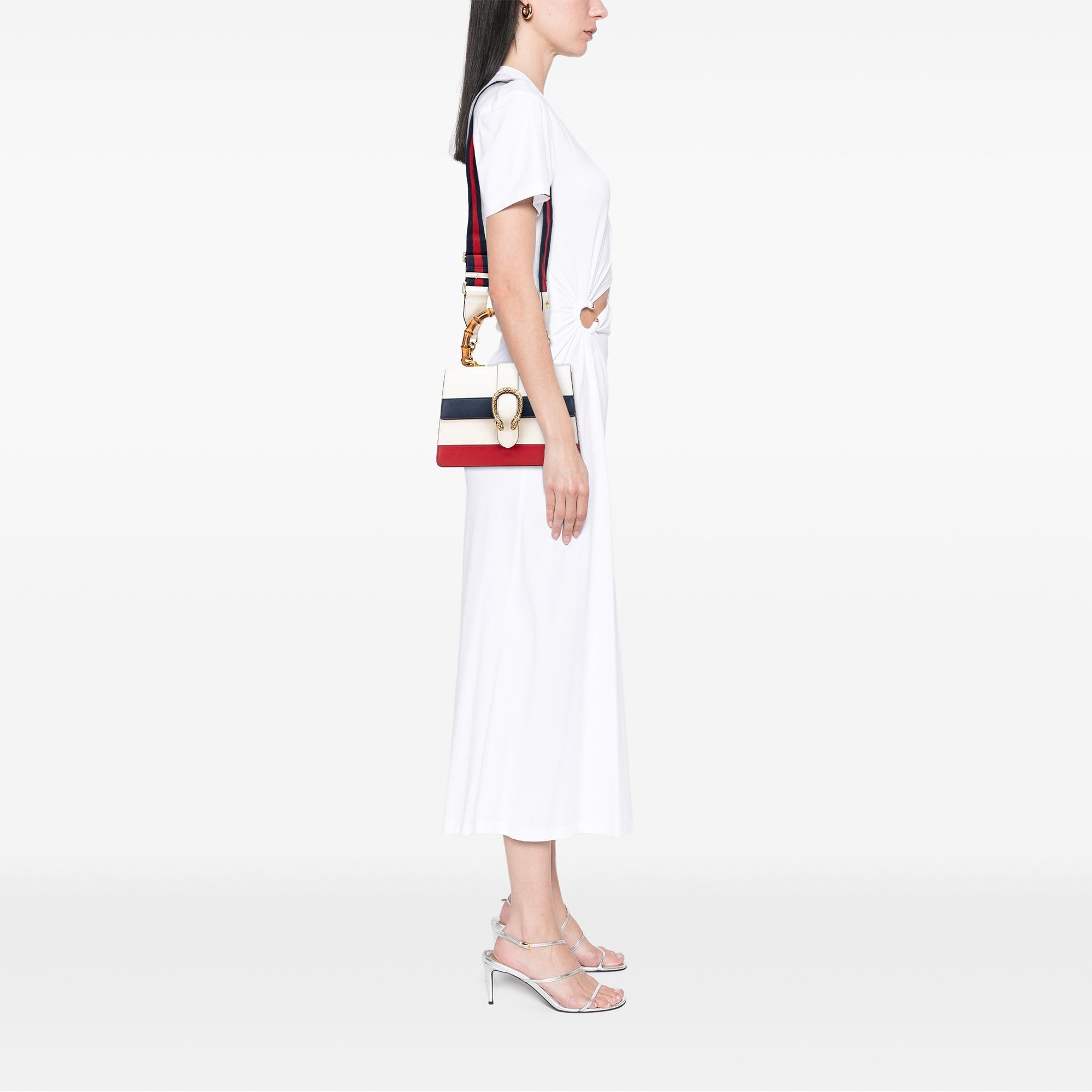 Gucci Medium Leather Bamboo Dionysus Web Satchel