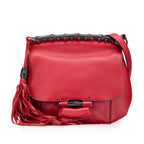 Gucci Medium Leather Bamboo Nouveau Fringe Crossbody