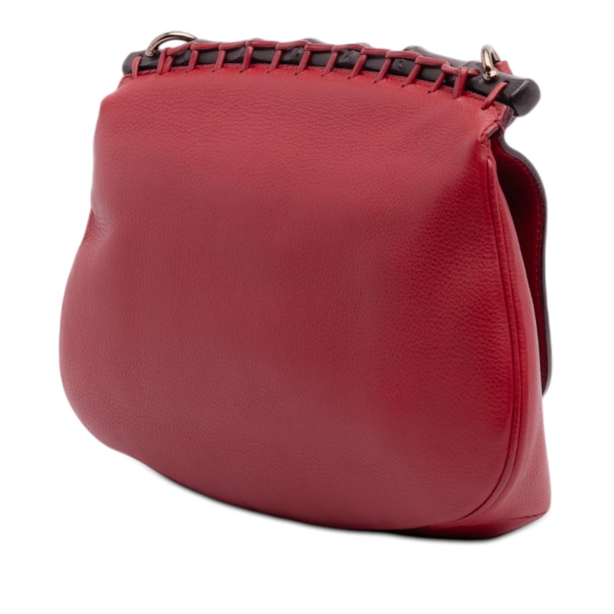 Gucci Medium Leather Bamboo Nouveau Fringe Crossbody