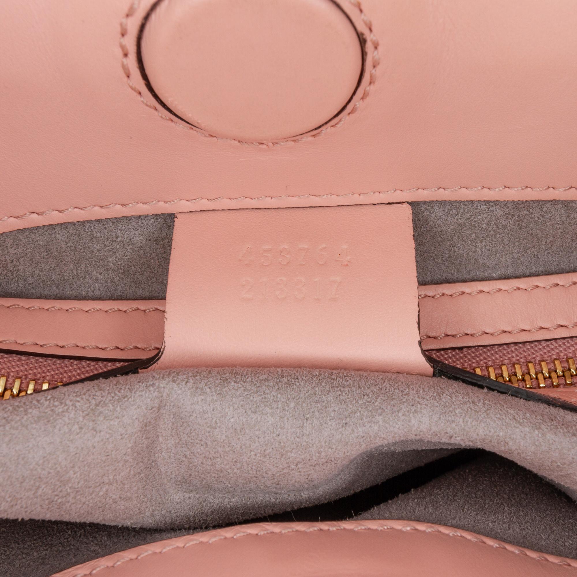Gucci Medium Leather Bamboo Nymphaea Satchel