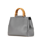 Gucci Medium Leather Bamboo Nymphaea Satchel