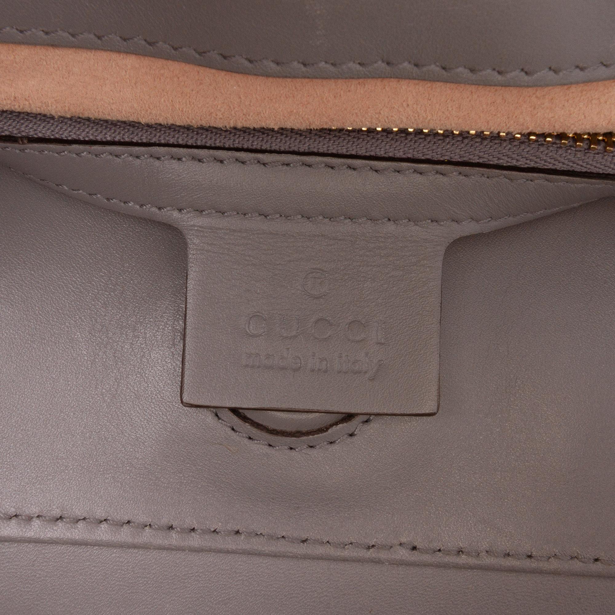 Gucci Medium Leather Bamboo Nymphaea Satchel
