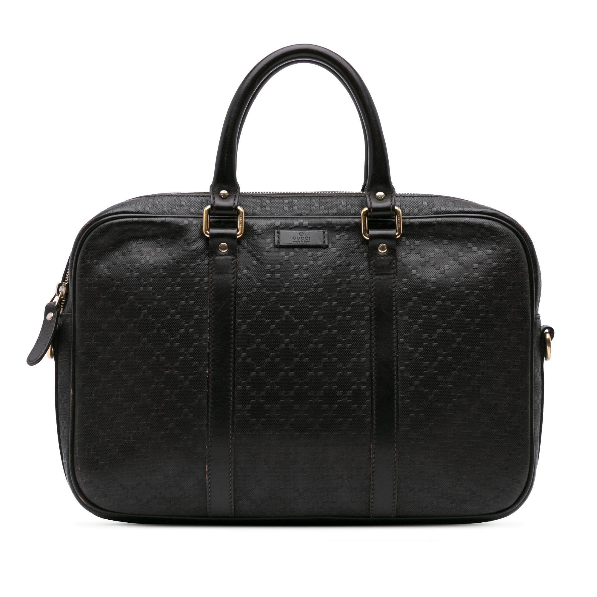Gucci Medium Leather Diamante Bright Business Bag