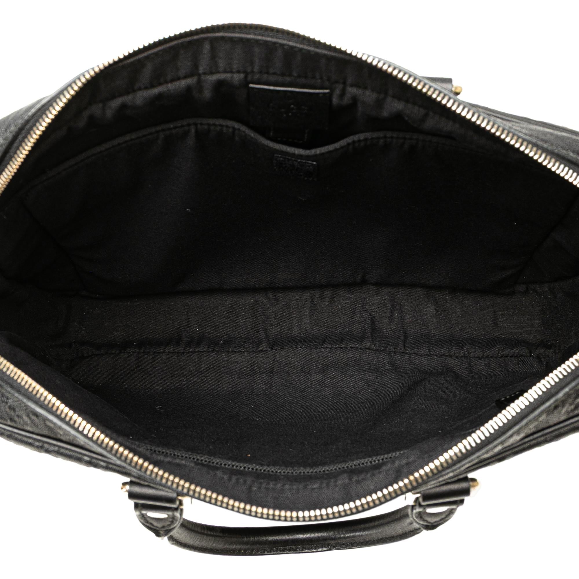 Gucci Medium Leather Diamante Bright Business Bag