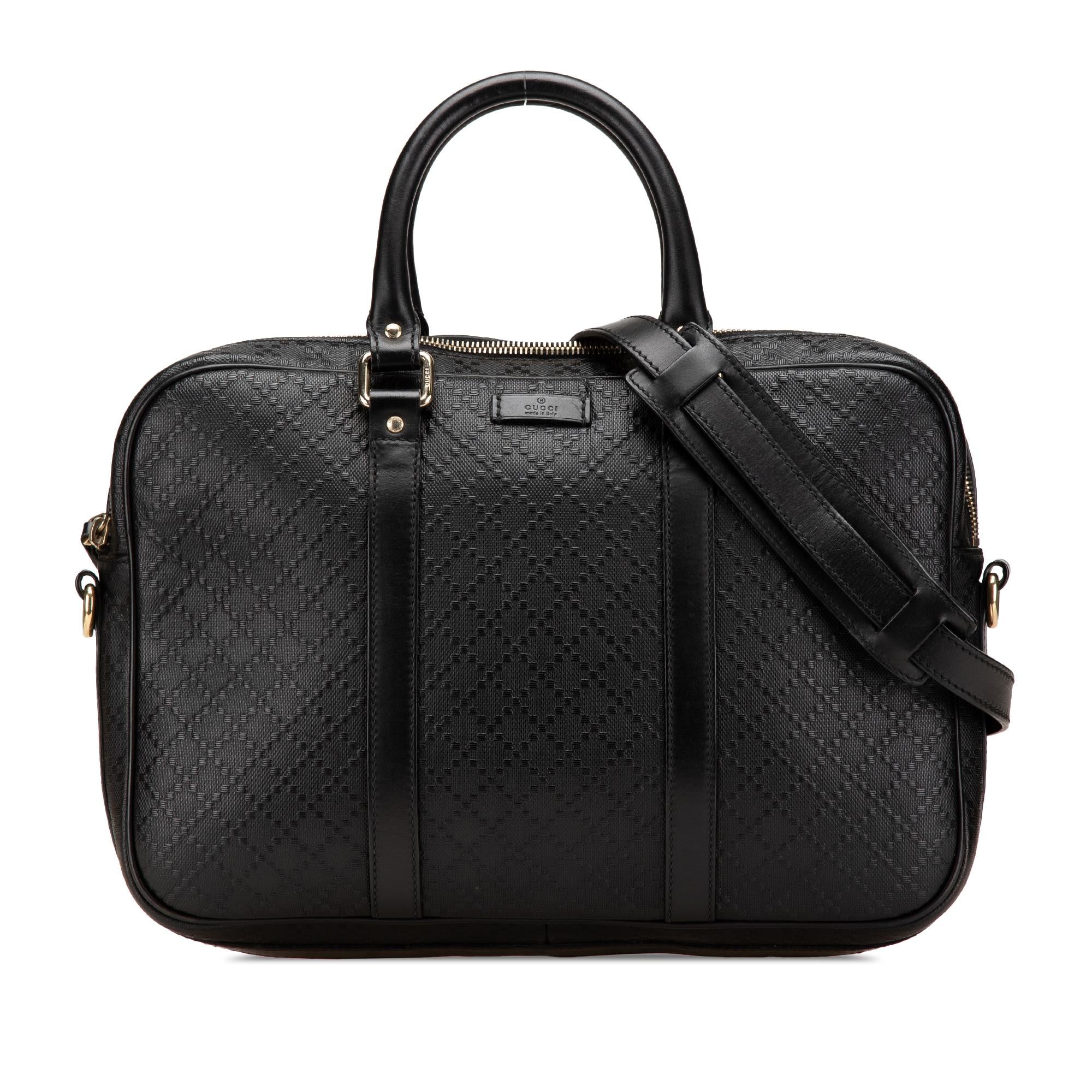 Gucci Medium Leather Diamante Bright Business Bag