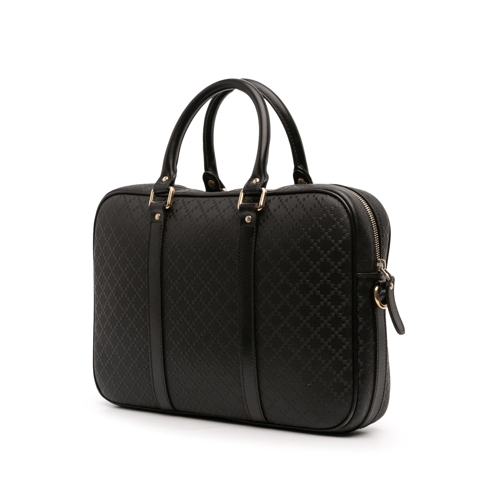 Gucci Medium Leather Diamante Bright Business Bag