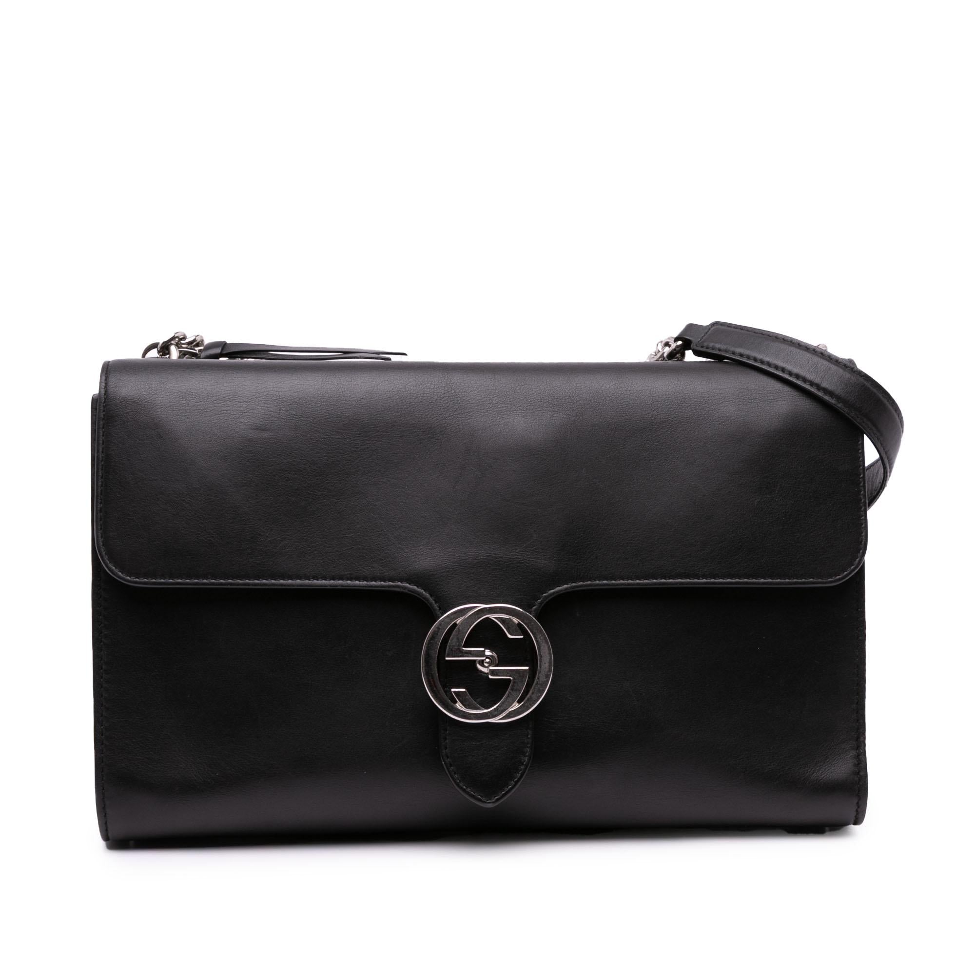 Gucci Medium Leather Dollar Interlocking G Crossbody