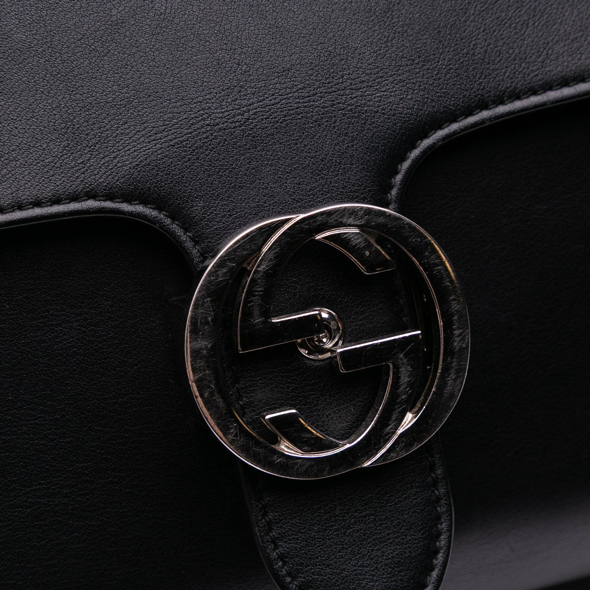 Gucci Medium Leather Dollar Interlocking G Crossbody