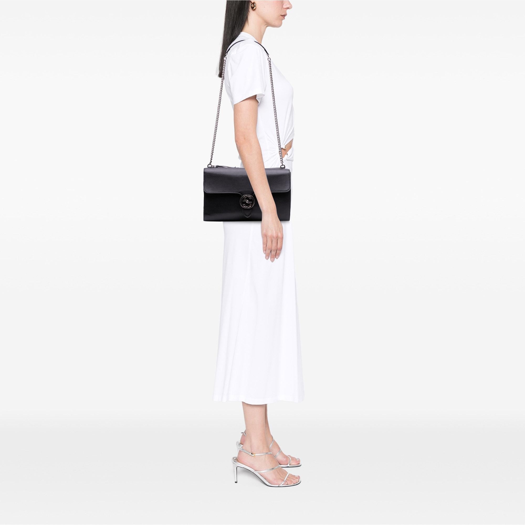 Gucci Medium Leather Dollar Interlocking G Crossbody