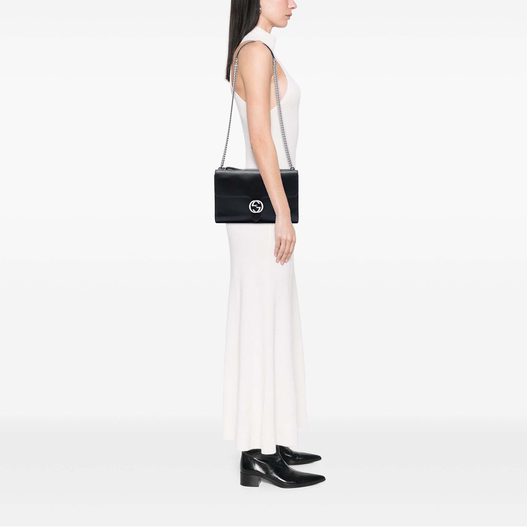 Gucci Medium Leather Dollar Interlocking G Crossbody