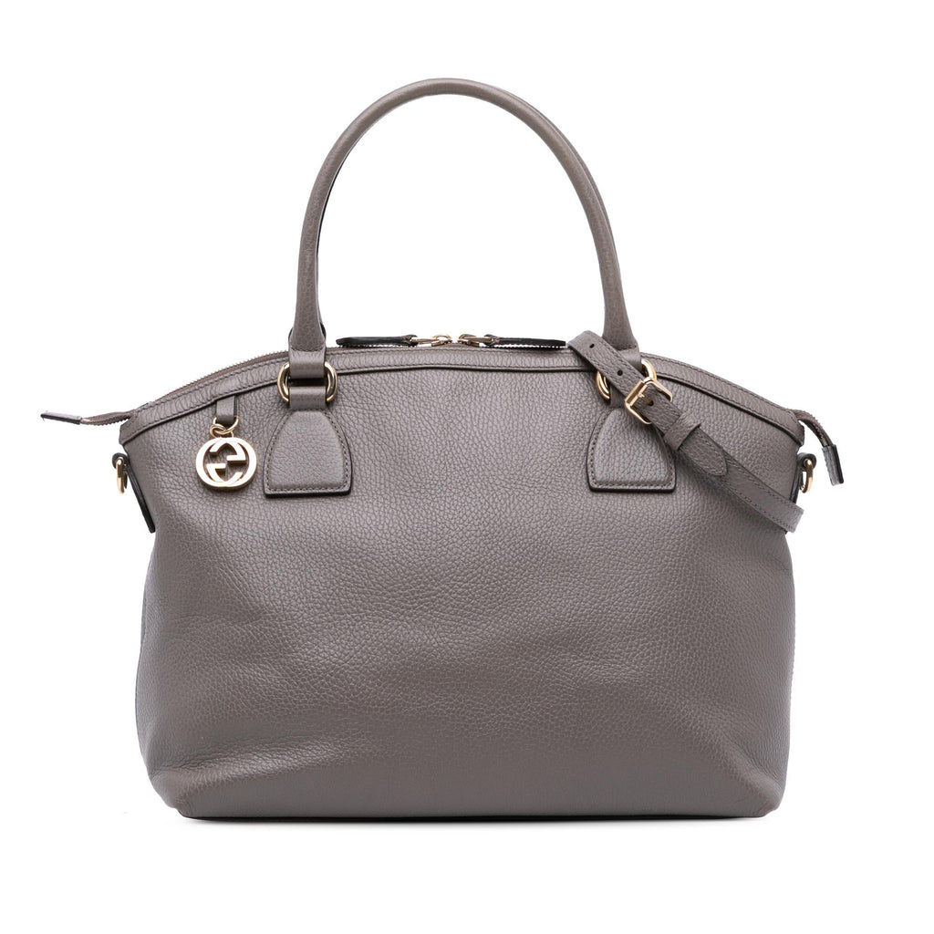 Gucci Medium Leather GG Charm Dome Satchel