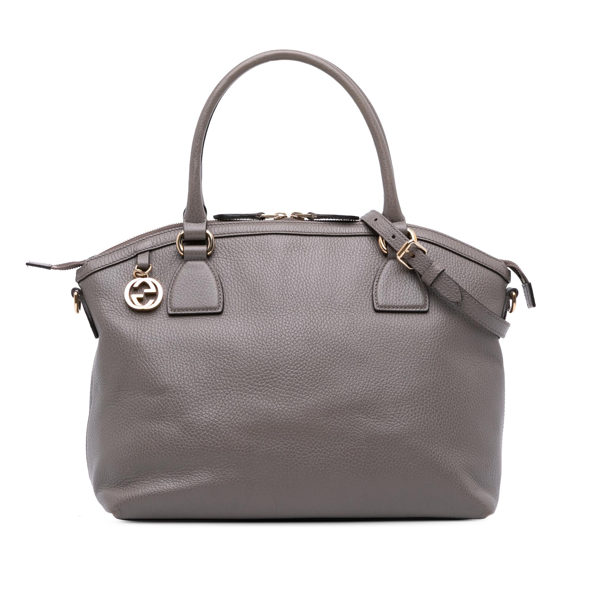 Gucci Medium Leather GG Charm Dome Satchel